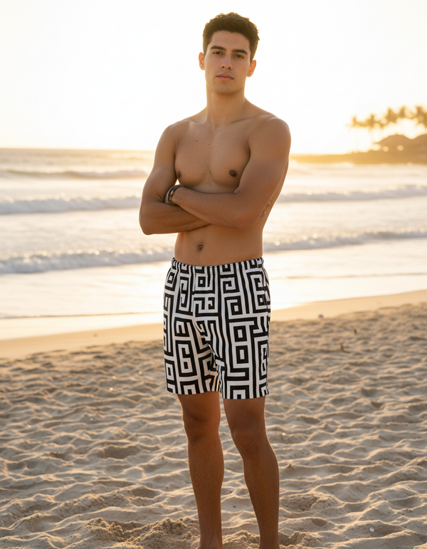 Greek Collection men's swim trunks