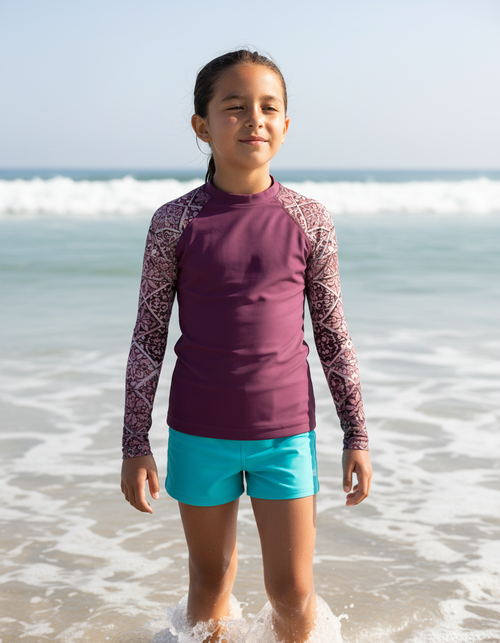 Amaranth Zellige Kids Rash Guard Kids Rash Guard — Dripper