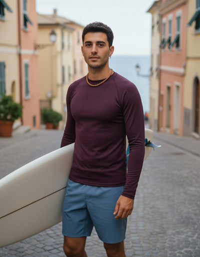 Men's Aubergine rash guard