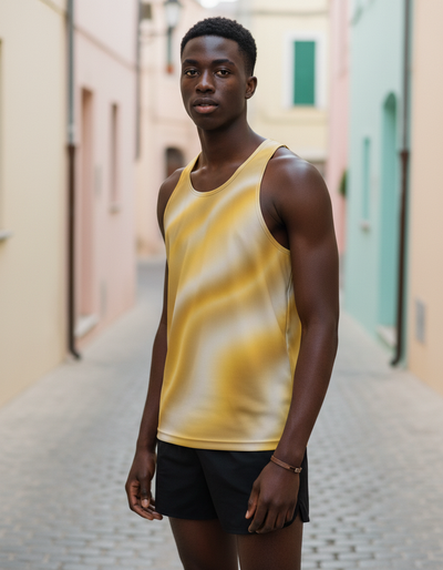Men's Lemon Yellow Nebula Tank Top tank top