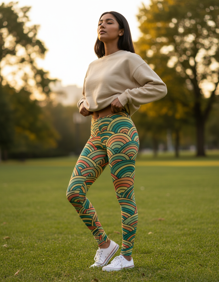 Women's Japanese Seigaiha Leggings