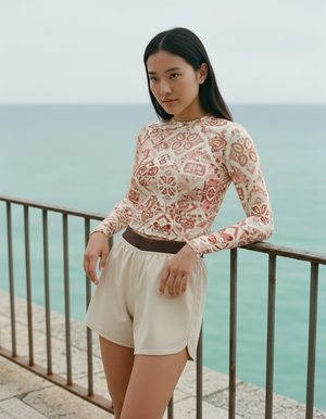 Women's Geometric Azulejo Rash Guard