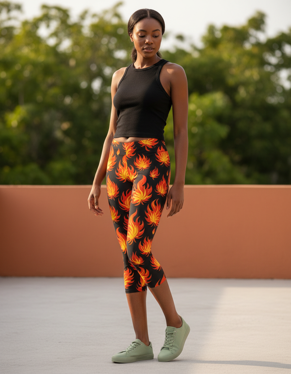 Inferno Capri Leggings Capri Leggings — Dripper