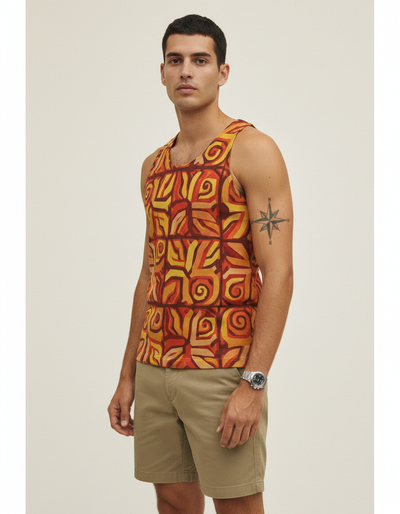 Men's Citrus Orange Tango Tank Top tank top