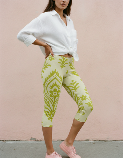 Lime Pavitra Capri Leggings capri leggings