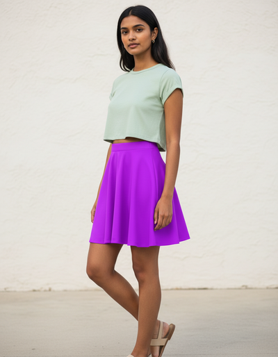 Neon Purple Skater Skirt skater skirt