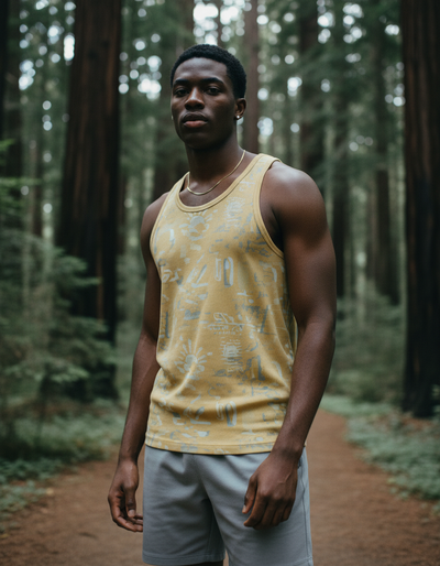Men's Yellow Fern Tank Top tank top