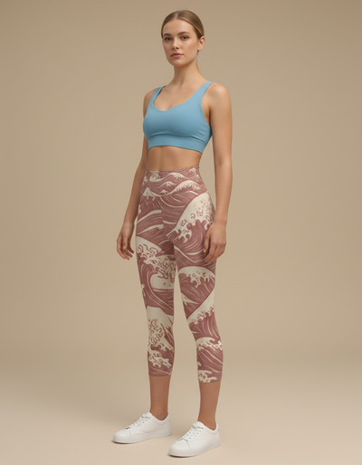 Tea Rose Kaze Capri Yoga Leggings capri yoga leggings