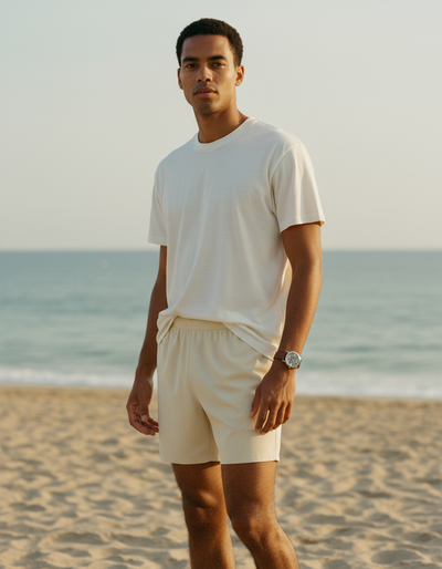 Oatmeal Men's Swim Trunks swim trunks