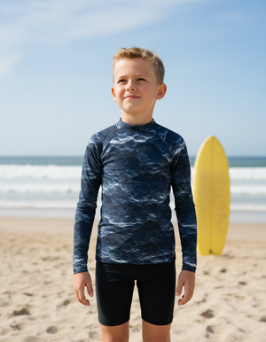 Blue Aura Eclipse Kids Rash Guard Kids Rash Guard — Dripper