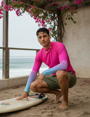 Men's Electric Fuchsia Prism men's short-sleeve rashguards