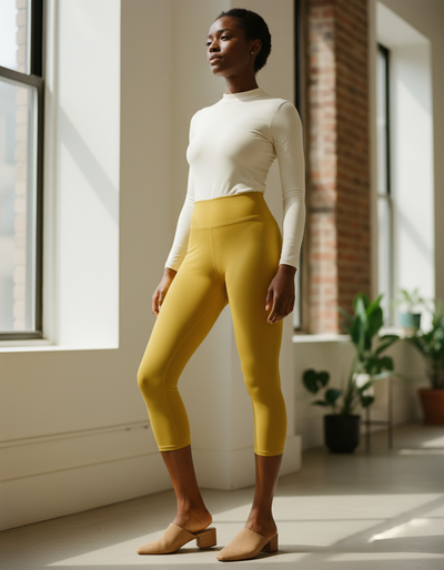 Mustard Capri Yoga Leggings capri yoga leggings