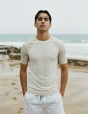 Men's White Onyx Siam men's short-sleeve rashguards
