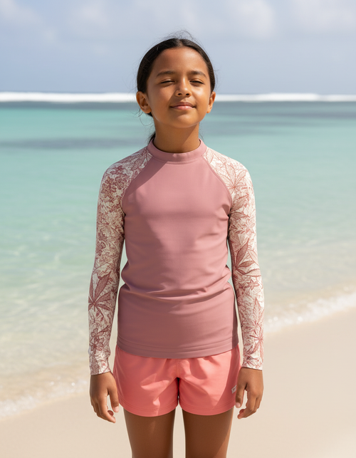 Dusty Rose Kumo Kids Rash Guard Kids Rash Guard — Dripper