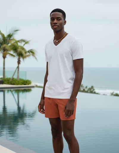 Burnt Sienna Men's Swim Trunks swim trunks
