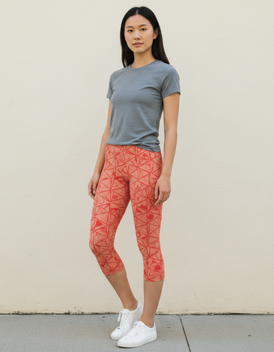 Coral Tsubaki Capri Leggings capri leggings