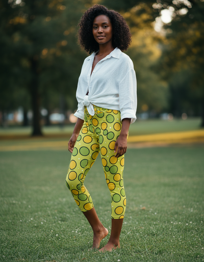 Lime Mosaic Capri Yoga Leggings capri yoga leggings