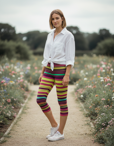 Electric Fuchsia Eclipse Capri Leggings capri leggings