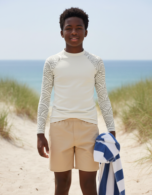 White Onyx Aoi Youth Rash Guard Youth Rash Guard — Dripper