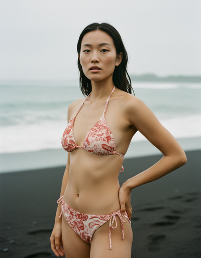 Fiery Red Oasis string bikini