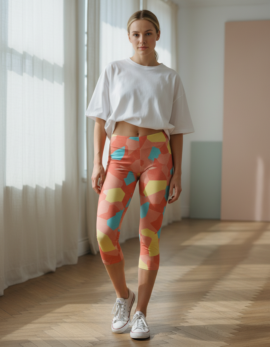 Tea Rose Aura capri leggings