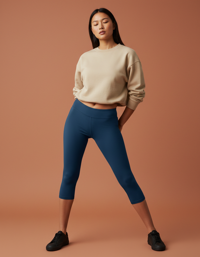 Prussian Blue Capri Leggings capri leggings
