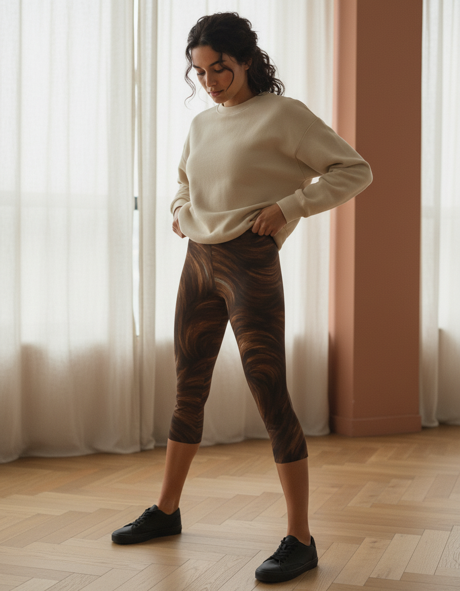 Coffee Bean Lumina capri leggings