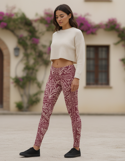 Dusty Rose Kalam Leggings leggings