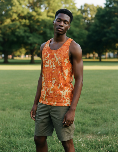 Men's Citrus Orange Veil Tank Top tank top
