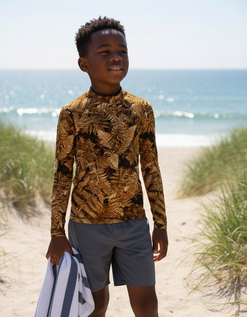 Amber Haze Verdant Kids Rash Guard Kids Rash Guard — Dripper