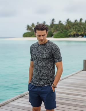 Men's White Onyx men's short-sleeve rashguards