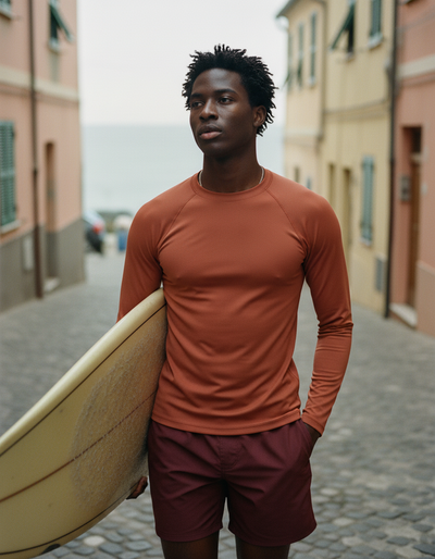 Men's Burnt Sienna rash guard