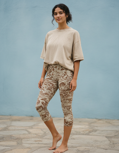 Coffee Bean Horizon Capri Leggings capri leggings