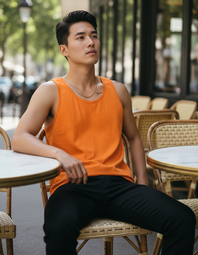 Men's Citrus Orange Tank Top tank top