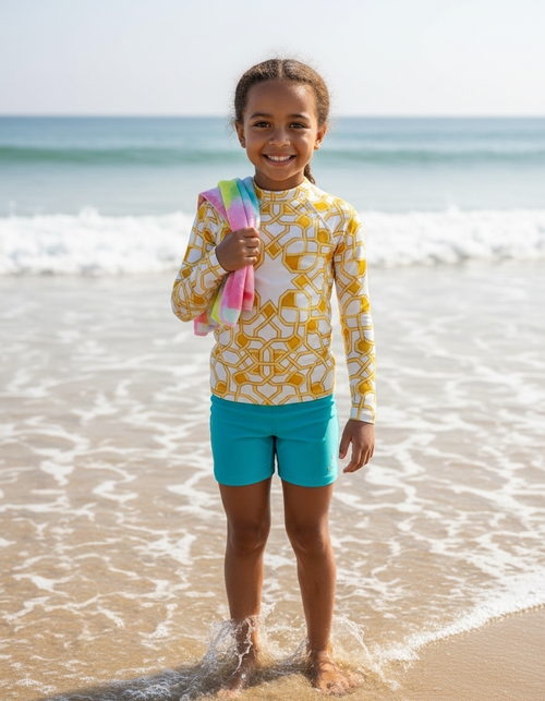 Kids Lemon Yellow Albaicín kids rashguards