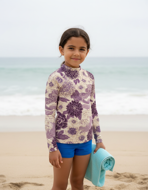 Kids Burnished Lilac Edo kids rashguards