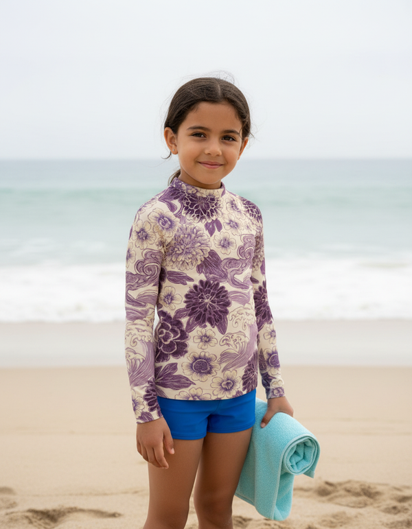 Kids Japanese Ukiyo-e Rash Guard