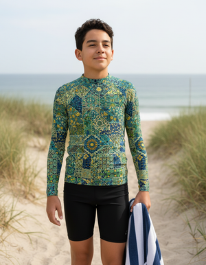 Youth Runway Emerald Riad youth rashguards