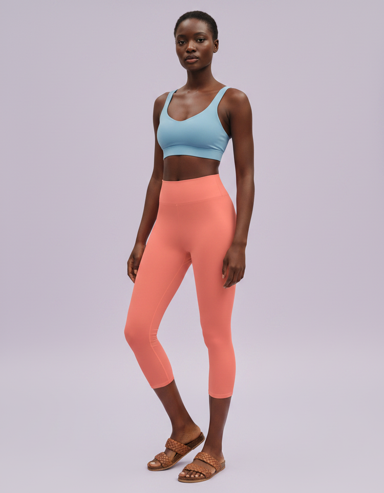 Salmon Leggings Capri Yoga Leggings — Dripper