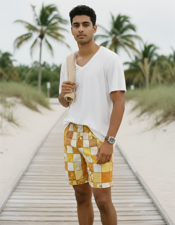 Men's Mosaic Tile Swim Trunks
