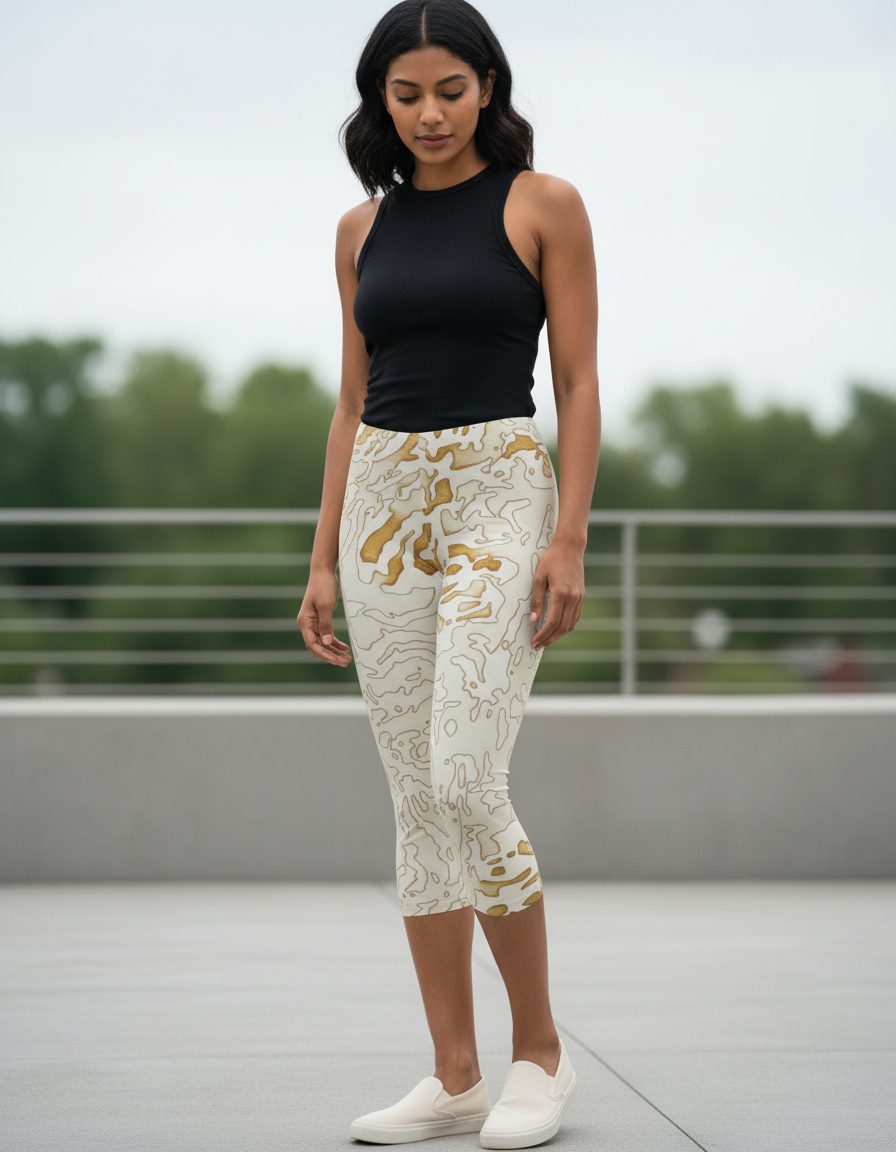 Amber Haze Lattice capri leggings