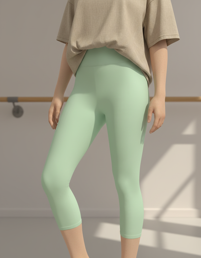 Powder Mint Capri Yoga Leggings capri yoga leggings