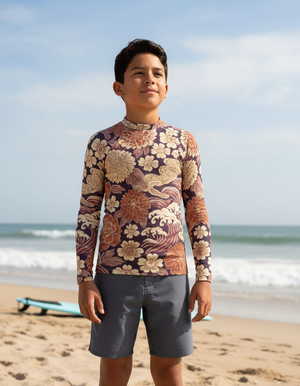 Dusty Rose Edo Youth Rash Guard Youth Rash Guard — Dripper