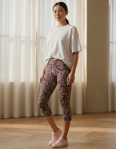 Yellow Langit Capri Leggings capri leggings