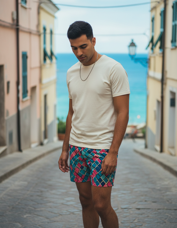 Men's Mosaic Tile Swim Trunks