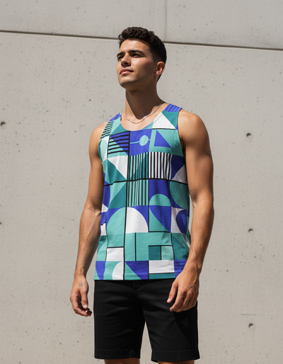 Men's Transformative Teal Futurist Tank Top tank top