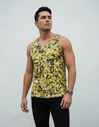 Men's Lemon Yellow Veil Tank Top tank top