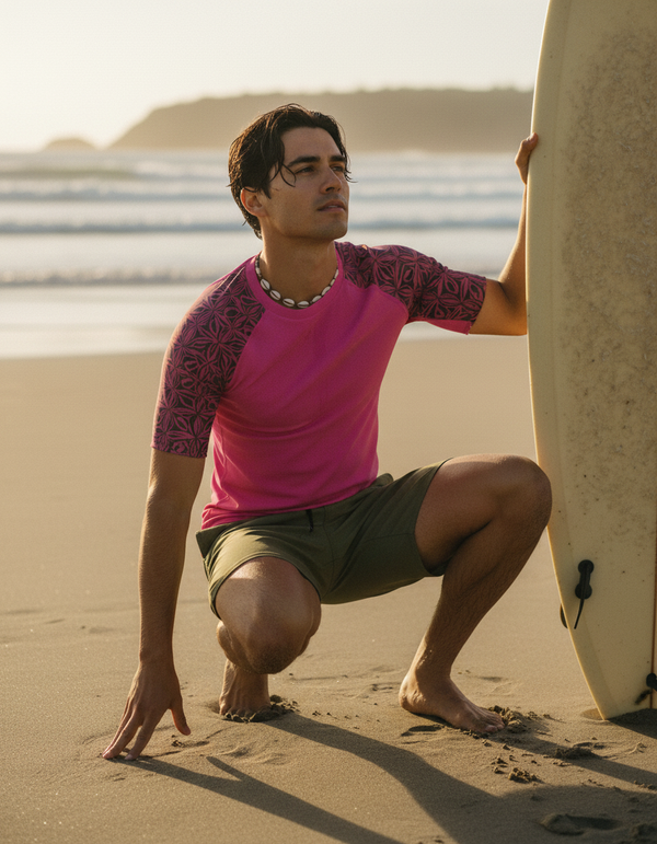 Men's Bicolor Patterns Rash Guard