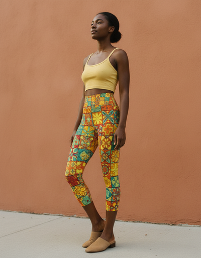 Burnt Sienna Chroma Capri Yoga Leggings capri yoga leggings