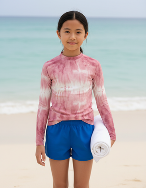 Millennial Pink Aqua Youth Rash Guard Youth Rash Guard — Dripper